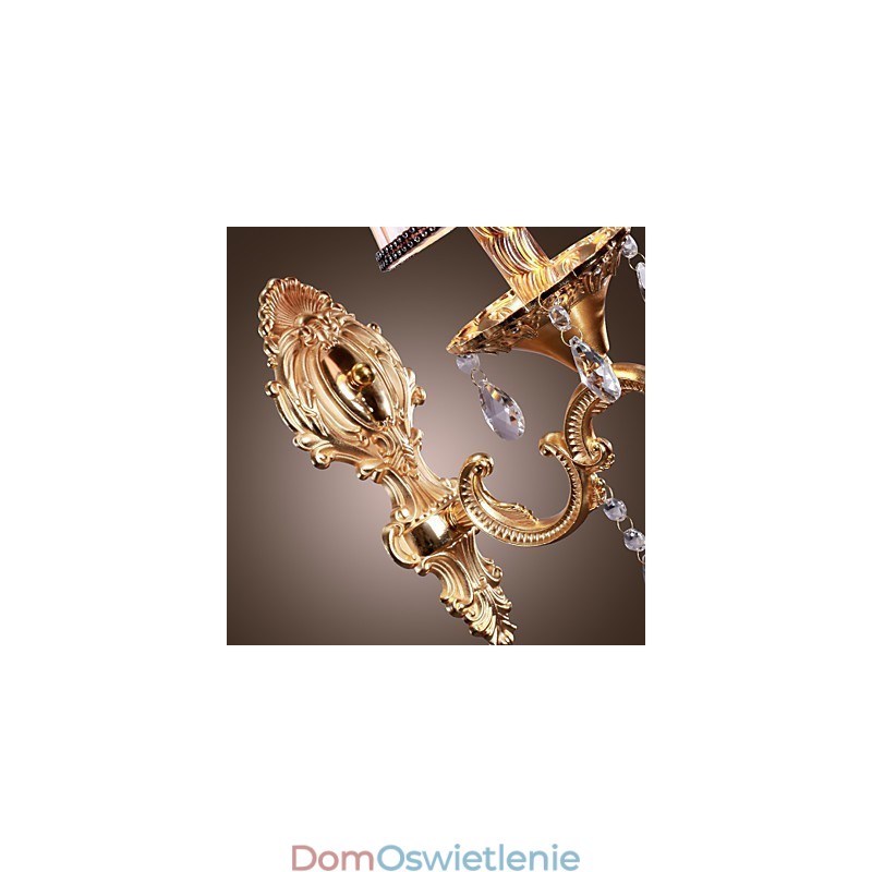 Elegancka kryształowa lampa ścienna w kolorze różowym