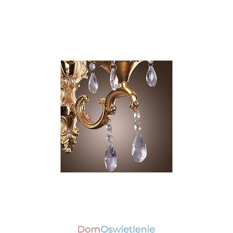 Elegancka kryształowa lampa ścienna w kolorze różowym