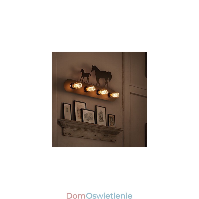 Amerykańska wioska pasterska w stylu loft sypialnia alejka żelazne retro dzikie konie kinkiety darmowa wysyłka