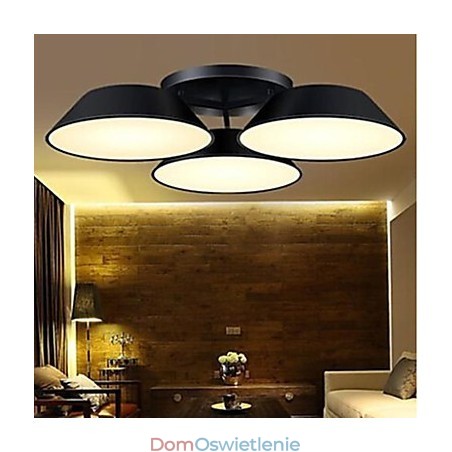 Montaż na płasko 3 światła Metal Akryl Prosty Nowoczesny