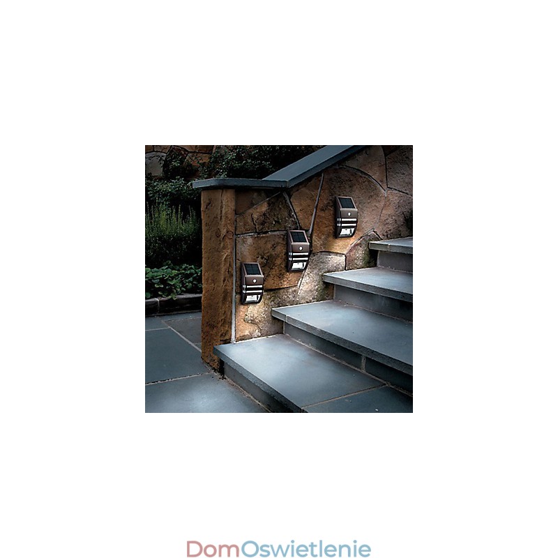 Solarna biała lampa ścienna z czujnikiem ruchu PIR