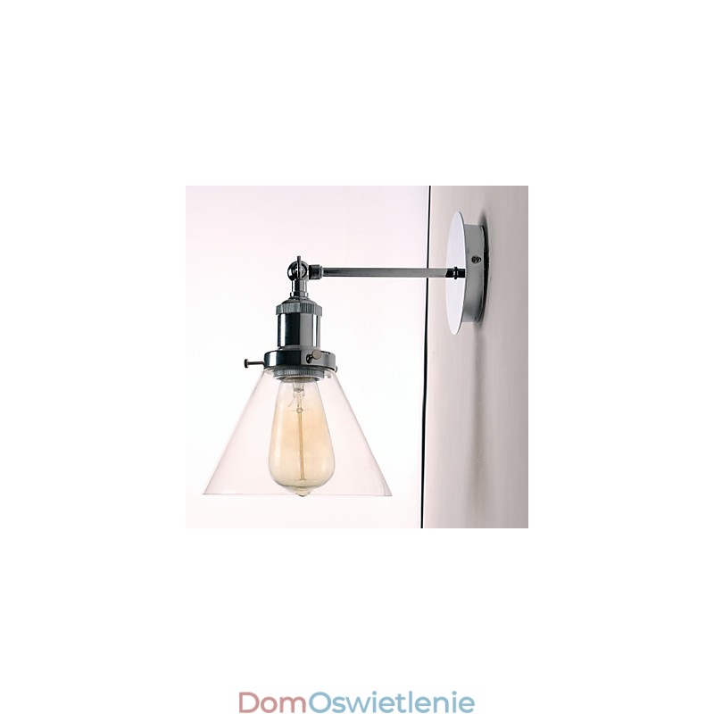 Kinkiet Art Deco z kloszem szklanym w dół