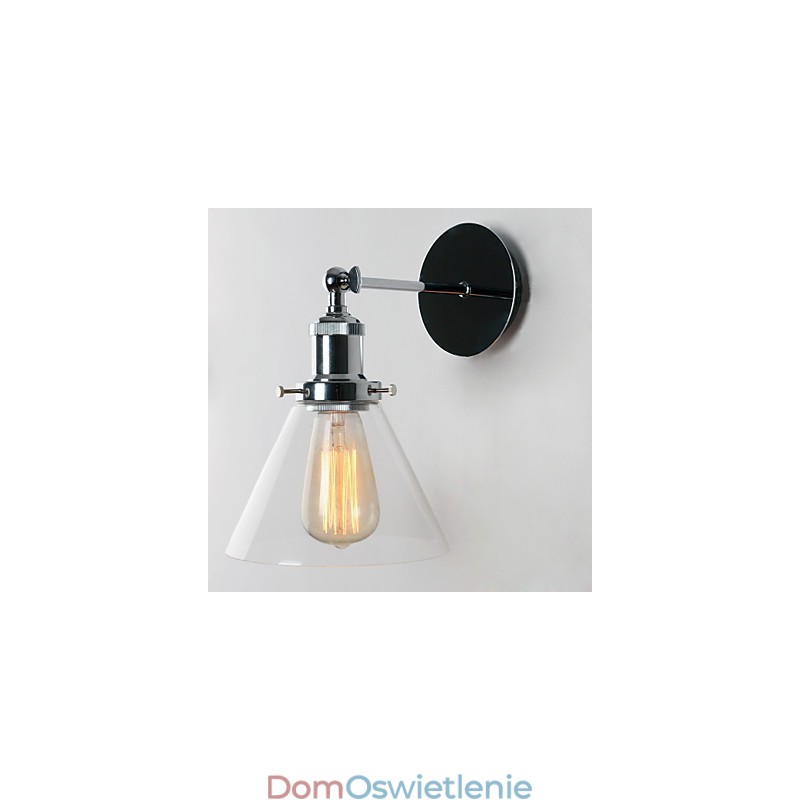 Kinkiet Art Deco z kloszem szklanym w dół