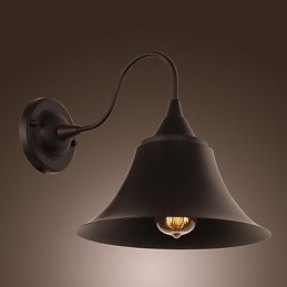 Artystyczna lampa ścienna z kloszem i uchwytem metalowym w stylu retro