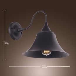 Artystyczna lampa ścienna z kloszem i uchwytem metalowym w stylu retro
