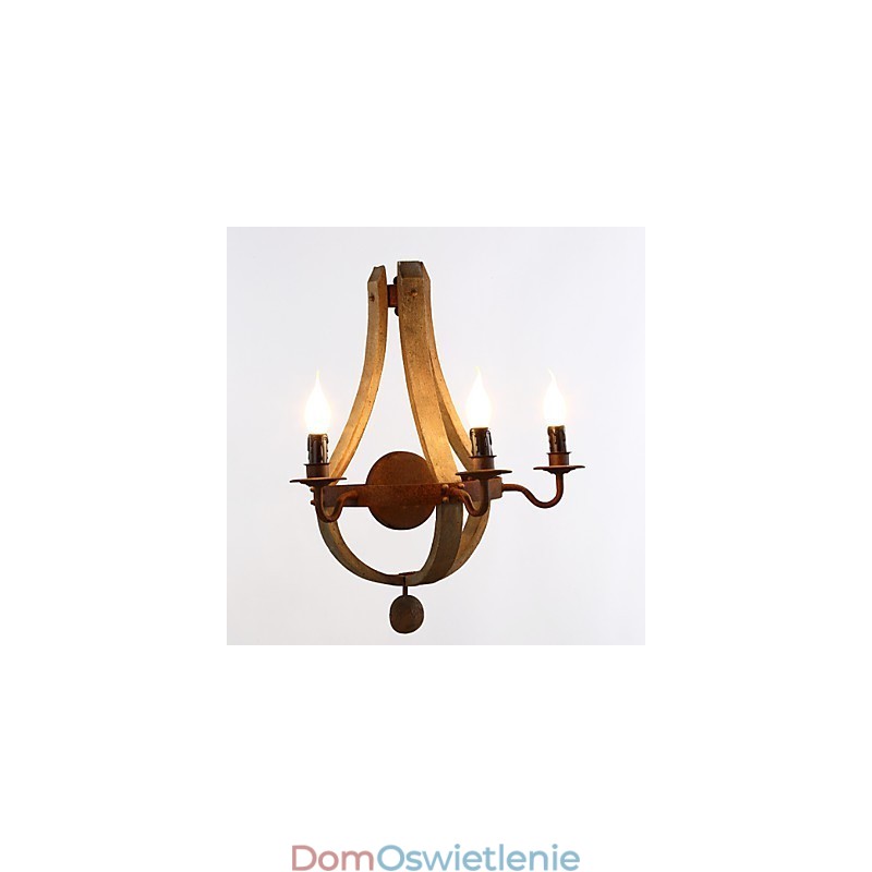 Kinkiety ścienne w stylu miniaturowym Rustykalny domek z drewna bambusowego