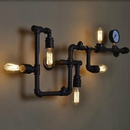 Kinkiety ścienne 5 świateł rura wodna żelazo styl mini styl industrialny rustykalny metal