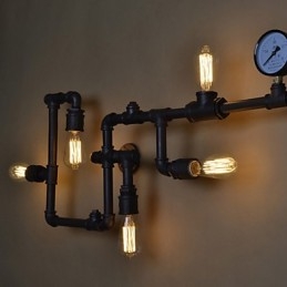 Kinkiety ścienne 5 świateł rura wodna żelazo styl mini styl industrialny rustykalny metal
