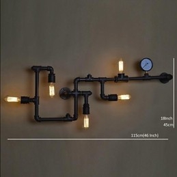Kinkiety ścienne 5 świateł rura wodna żelazo styl mini styl industrialny rustykalny metal