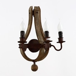 Antyczny amerykański rustykalny drewniany ścienny lampa beczka na wino lampa do salonu i sypialni