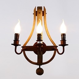 Antyczny amerykański rustykalny drewniany ścienny lampa beczka na wino lampa do salonu i sypialni