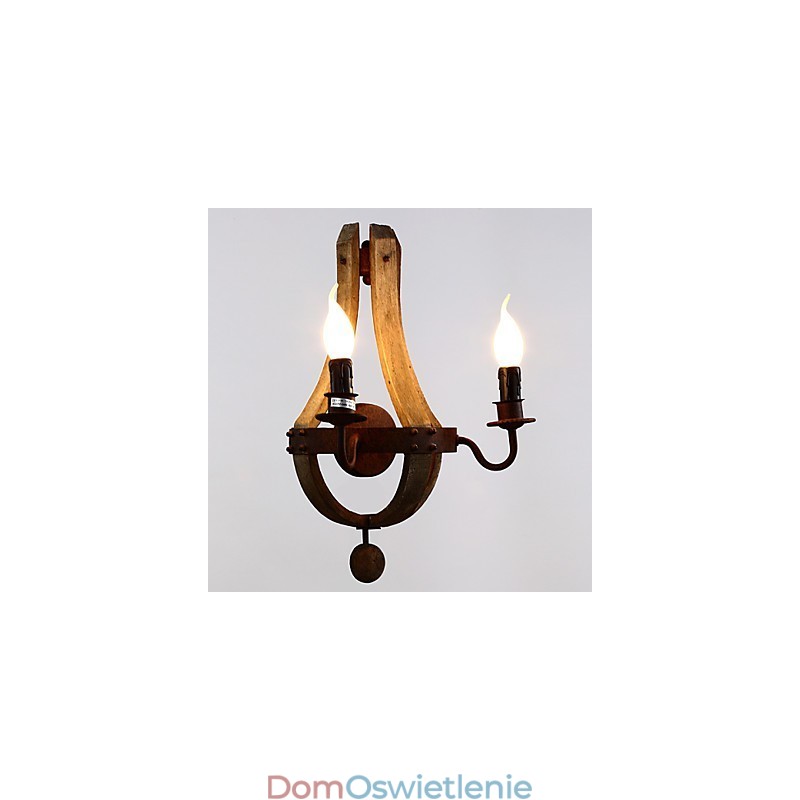 Kinkiety ścienne w stylu miniaturowym Rustykalny domek z drewna bambusowego