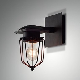 Retro kute kinkiety pojedyncza głowica antyczna lampa ścienna wspomnienie lampy Loft amerykański żelazo vintage małe klatki kinkiet