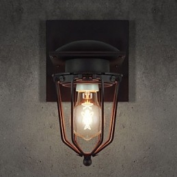 Retro kute kinkiety pojedyncza głowica antyczna lampa ścienna wspomnienie lampy Loft amerykański żelazo vintage małe klatki kinkiet