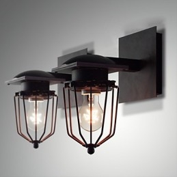 Retro kute kinkiety pojedyncza głowica antyczna lampa ścienna wspomnienie lampy Loft amerykański żelazo vintage małe klatki kinkiet