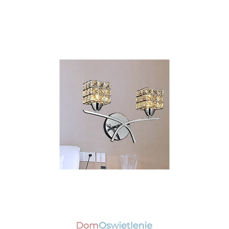 Nowoczesna kryształowa lampa ścienna w 2 światłach