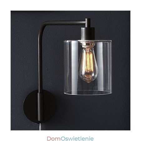 Nowoczesna lampa ścienna z kloszem w kształcie bębna szklanego Nowoczesna lampa ścienna z kloszem w kształcie bębna szklanego