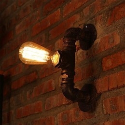 Kinkiety ścienne retro w stylu mini rustykalnym, domek metalowy