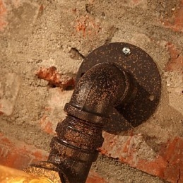Kinkiety ścienne retro w stylu mini rustykalnym, domek metalowy