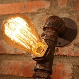 Kinkiety ścienne retro w stylu mini rustykalnym, domek metalowy