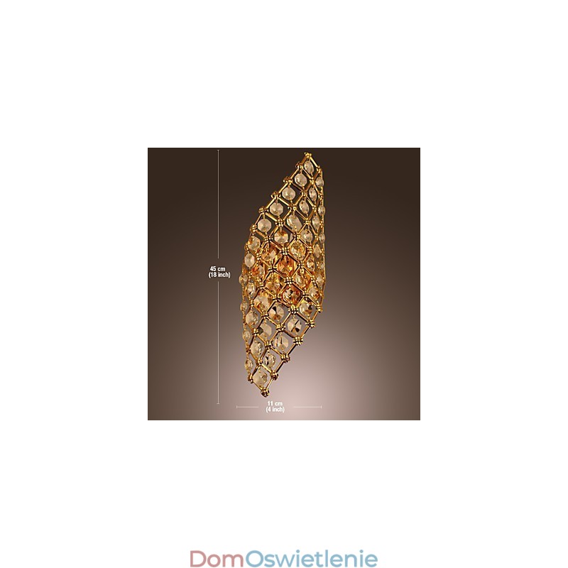 Artystyczna kryształowa lampa ścienna z 2 światłami