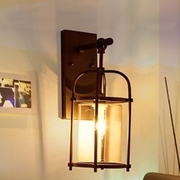 Kreatywne lampy w stylu industrialnym, lampy ścienne w stylu Ameryki Północnej z żarówką Edisona w kształcie fletu w środku, dekoracyjne światła barowe