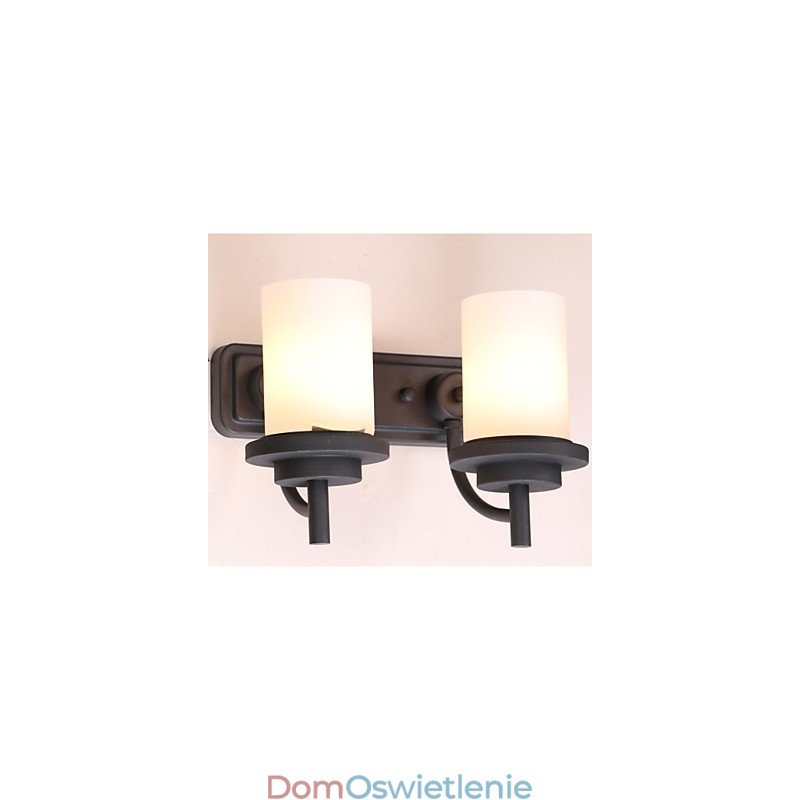 2*Retro Żelazo Klasyczny Styl Kinkiet w Malowaniu Przetwarzania z Matowym Szkłem