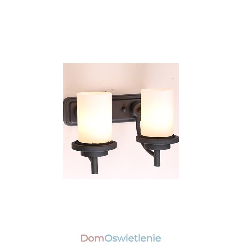 2*Retro Żelazo Klasyczny Styl Kinkiet w Malowaniu Przetwarzania z Matowym Szkłem