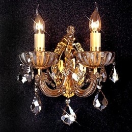 Elegancka kryształowa lampa ścienna z 2 światłami
