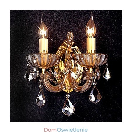 Elegancka kryształowa lampa ścienna z 2 światłami Elegancka kryształowa lampa ścienna z 2 światłami