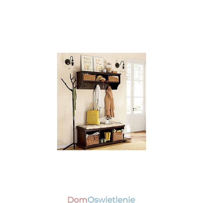 Inspirowana naturą lampa ścienna z żelaza z przezroczystym szklanym kloszem