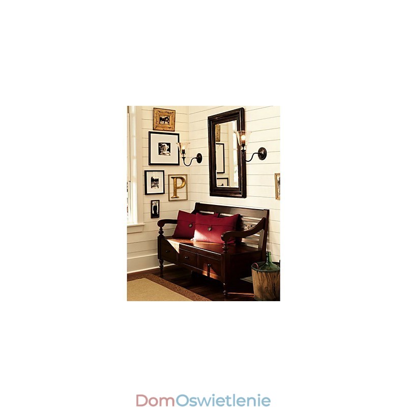 Inspirowana naturą lampa ścienna z żelaza z przezroczystym szklanym kloszem