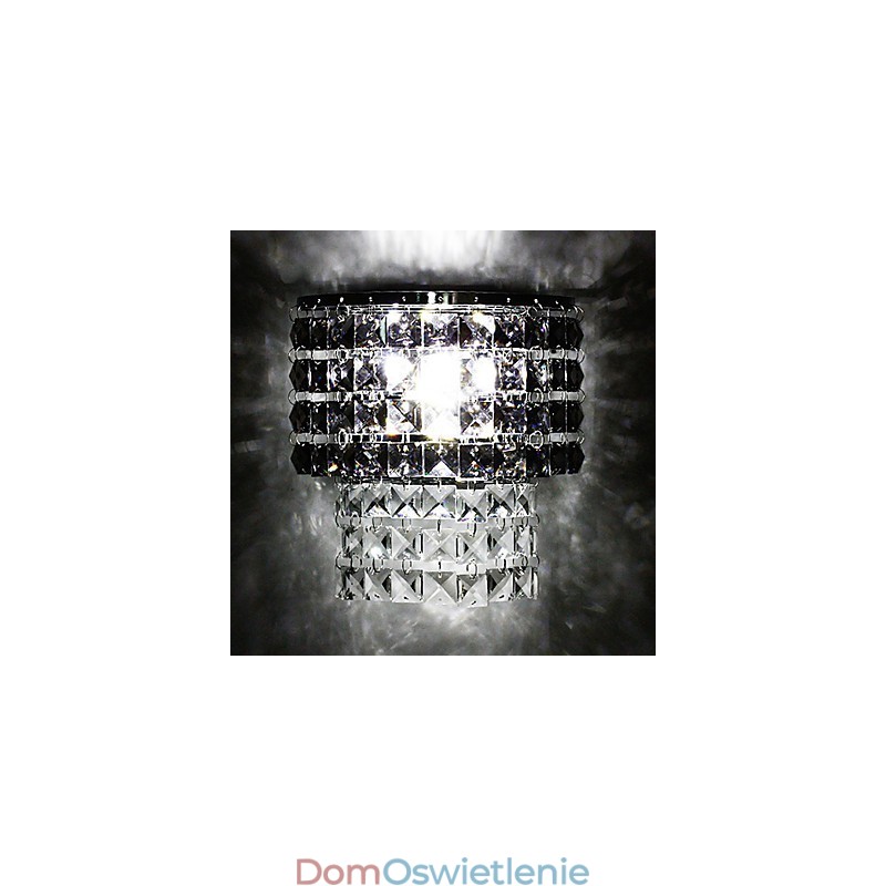 Nowoczesna lampa ścienna z kloszem z tkaniny, metalowa płyta, kryształowy styl dekoracyjny