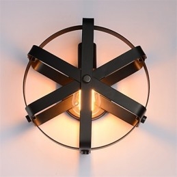 Nowy styl vintage industrialny okrągły kinkiet balkon loft wejście korytarz sypialnia lampa ścienna
