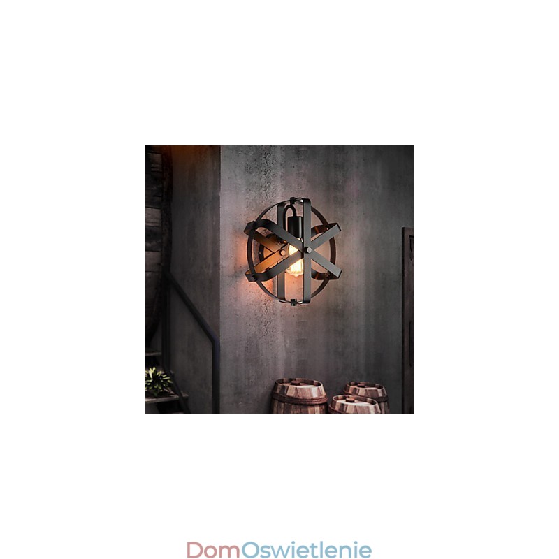 Nowy styl vintage industrialny okrągły kinkiet balkon loft wejście korytarz sypialnia lampa ścienna