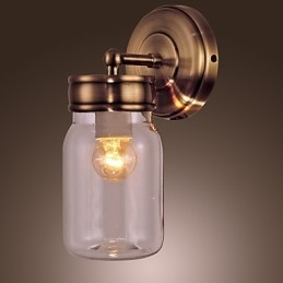 Rustykalna lampa ścienna w kształcie butelki