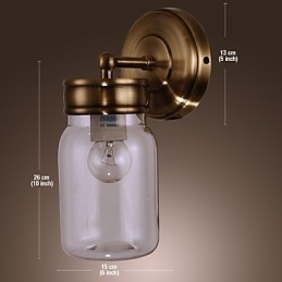 Rustykalna lampa ścienna w kształcie butelki