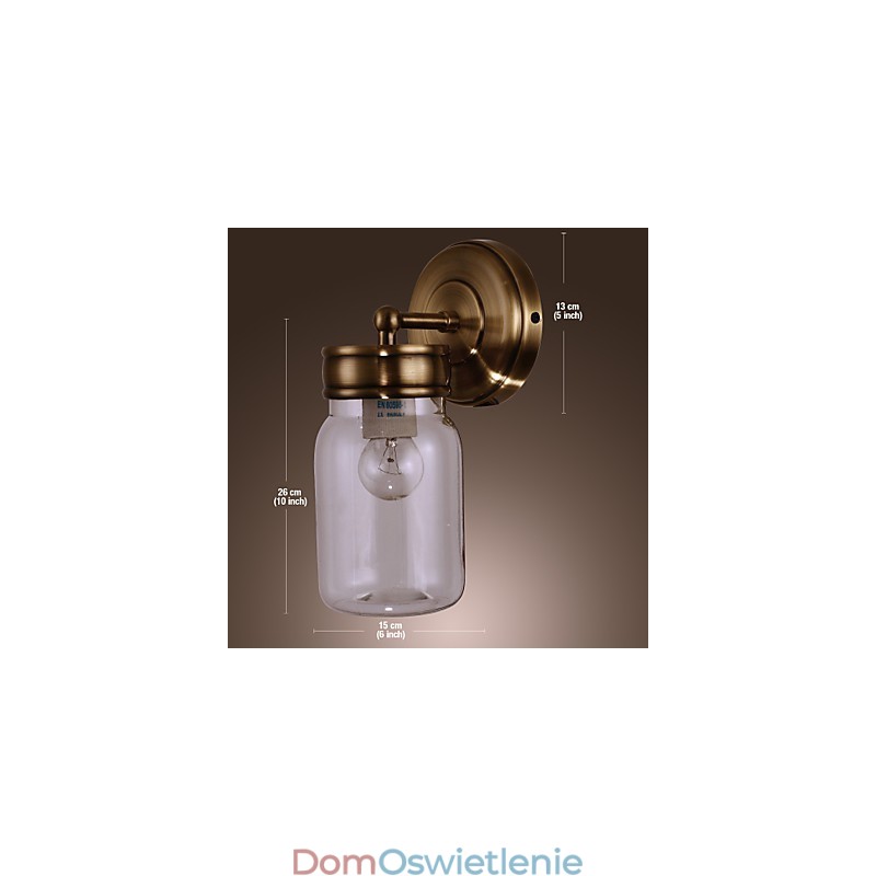 Rustykalna lampa ścienna w kształcie butelki