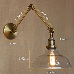 Lampa ścienna dekoracyjna w stylu LOFT w kolorze nowoczesnego szkła w kolorze brązu
