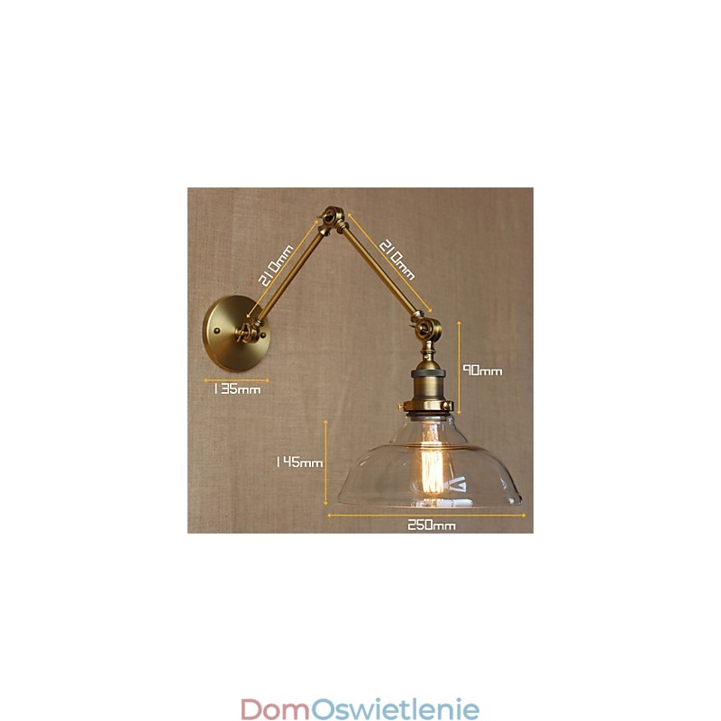 Lampa ścienna dekoracyjna w stylu LOFT w kolorze nowoczesnego szkła w kolorze brązu