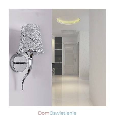 Srebrna lampka nocna do czytania na ścianie, lampa wisząca, tło lustrzane Srebrna lampka nocna do czytania na ścianie, lampa wisząca, tło lustrzane