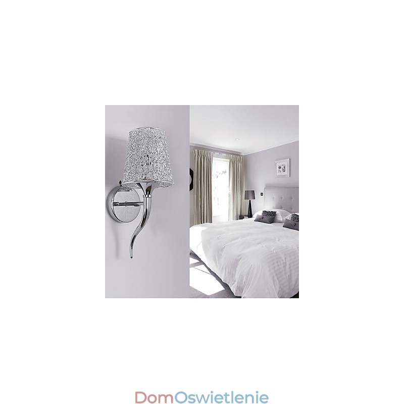 Srebrna lampka nocna do czytania na ścianie, lampa wisząca, tło lustrzane