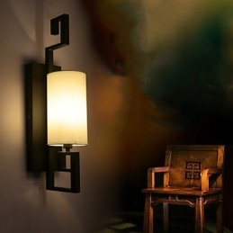 Nowoczesny amerykański styl antyczna lampa salon sypialnia pokoje hotelowe biała tkanina lampa ścienna
