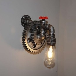 Kreatywny Żelazny Bar Restauracja Bar Alejka Ścienna Lampa Ścienna Loft Industrial Gear Osobowość Do Zrobienia Stare Rury Wodne