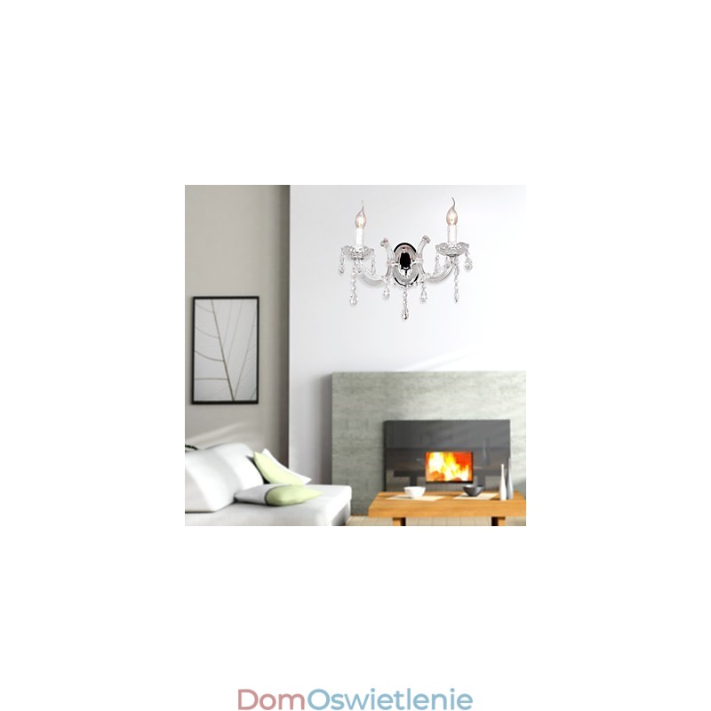Elegancka kryształowa lampa ścienna z 2 światłami