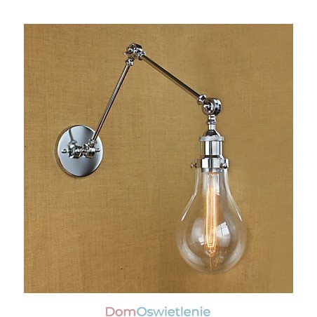 Chromowana szklana teleskopowa lampa ścienna retro Chromowana szklana teleskopowa lampa ścienna retro