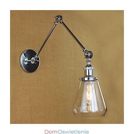 Teleskopowa lampa ścienna retro ze szkła chromowanego Teleskopowa lampa ścienna retro ze szkła chromowanego