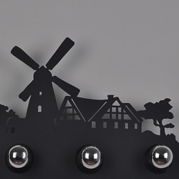 4 światła American Village Pastoral LOFT Style Sypialnia Alejka Żelazne Retro Kinkiety