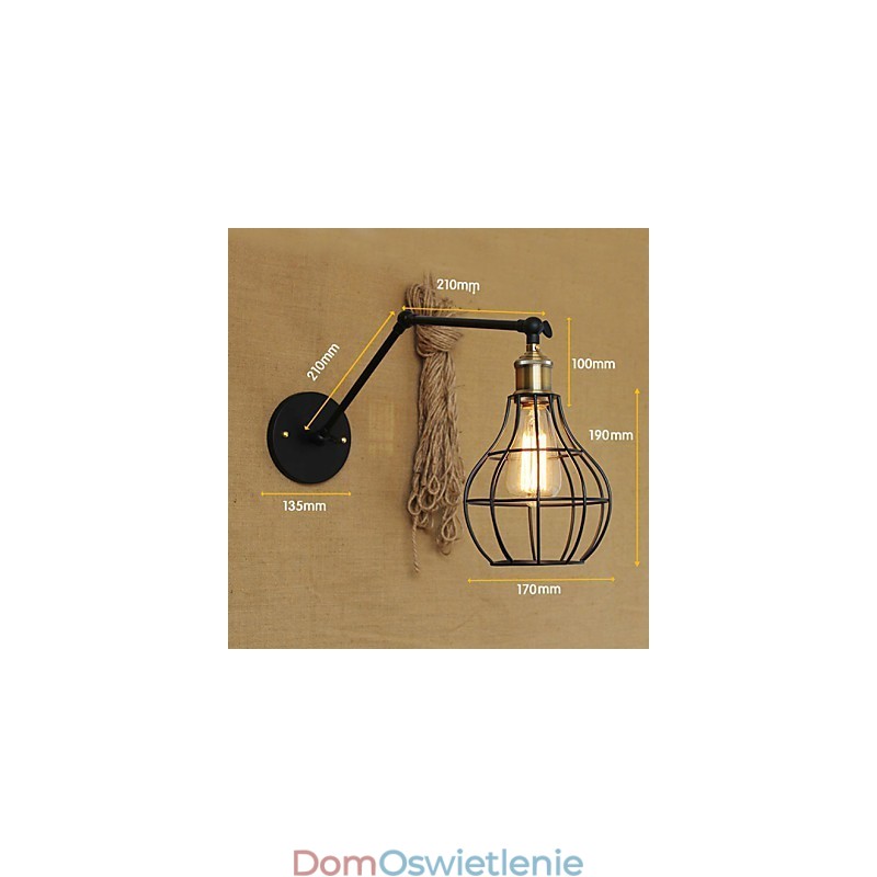 Kinkiety, lampy wiszące, lampy do czytania, styl miniaturowy, rustykalny domek, metal