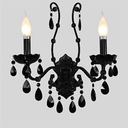 Kryształowe kinkiety ścienne w stylu mini, lampy ścienne w kształcie świec, nowoczesne współczesne, metalowe